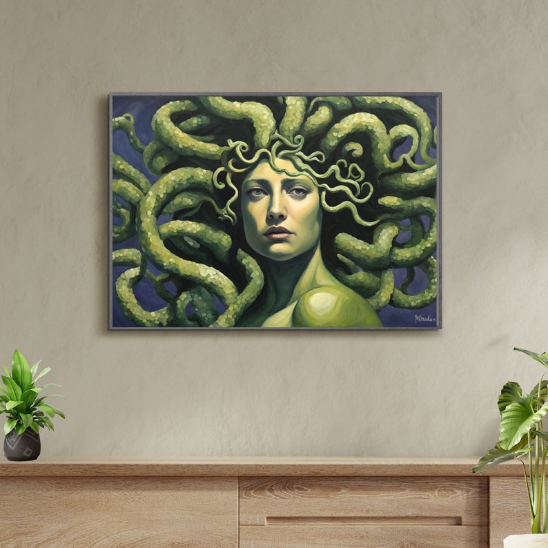 Medusa Art Print Mythical Wall Decor Greek Mythology Illustration