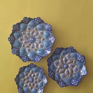 Decorativ wall plates, Mina plates,Enamel, Enamelling, miniature, Mina, Minakari, persian art