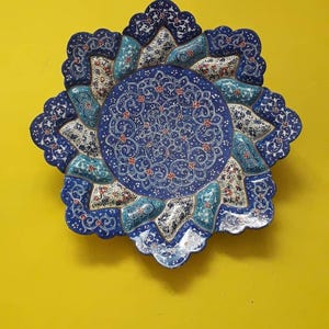 Decorativ wall plates, Mina plates,Enamel, Enamelling, miniature, Mina, Minakari, persian art