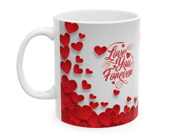 Liebe dich für immer Keramikbecher, romantisches Geschenk zum Valentinstag