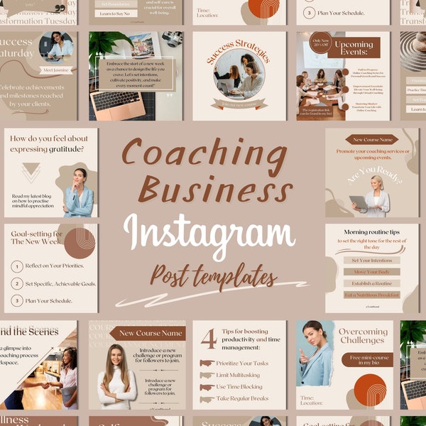 Instagram templates for coaching and business marketing management templates creative instagram templates for engagement marketing