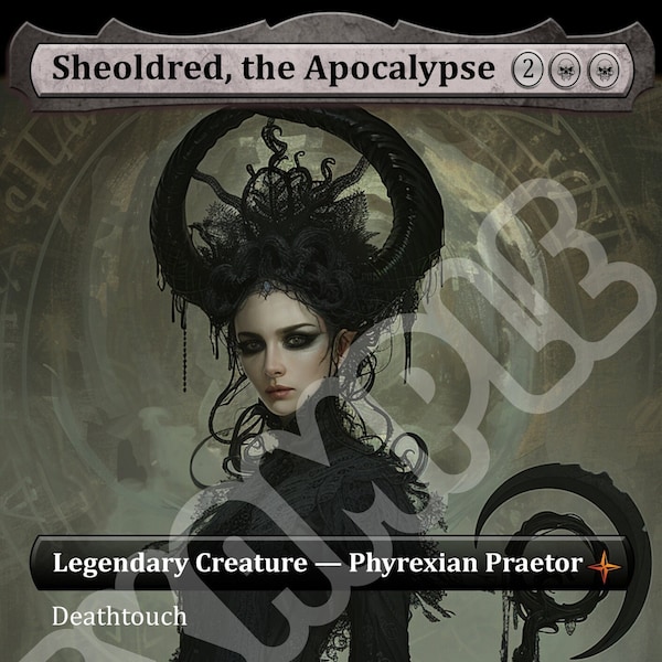 Sheoldred, la tarjeta MTG de lámina de proxy de Apocalipsis