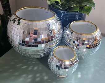 Disco Ball Hanging Planter