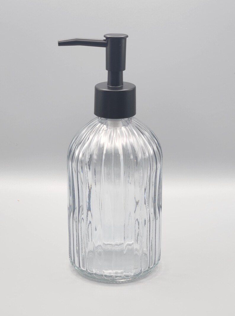 Clear Smoked Glass Art Deco Bathroom Set Soap Dispenser, Tumbler, and ...