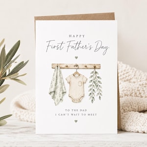 Första farsdagskortet från Bump | Minimalistisk akvarell hälsning till blivande pappa (PDF-nedladdning)