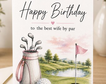Happy Birthday Physical Card for Golf Wife