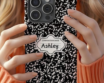 Custom iPhone Case Nostalgic Vibe Journal Look Phone Case Gift for Teachers Cute iPhone 11 12 13 14 15 16 Pro Max Customized Name Phone Case