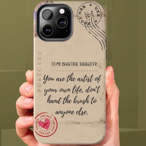Coque iPhone carte postale personnalisée esthétique rétro iPhone personnalisé 11 12 13 14 15 16 Pro Max mignon cadeau de vacances pour maman cadeau de couverture de téléphone portable