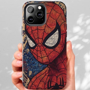 Comic Lovers iPhone Case Gift for Kids Mosaic Aesthetic iPhone 11 12 13 14 15 16 Pro Max Spider Hero Cellphone Samsung Cover Movie Lovers