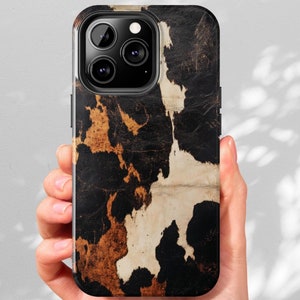 Western Cowhide iPhone Case: Distressed Leather Animal Print