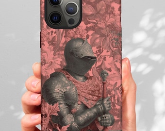Knight iPhone Case - William Morris Aesthetic Floral Coquette Pink Renaissance Tough Phone Cases Cellphone Cover Vintage Botanical Victorian
