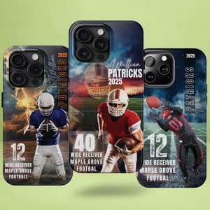 Custom Picture iPhone Case Sports Lovers Gift iPhone 11 12 13 14 15 16 Pro Max Customizable for Football School Sports Team Custom Cellphone