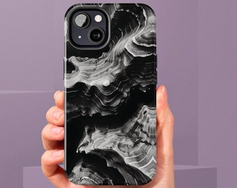 Topography iPhone Case: Black & White 3D Printed Cellphone Cover