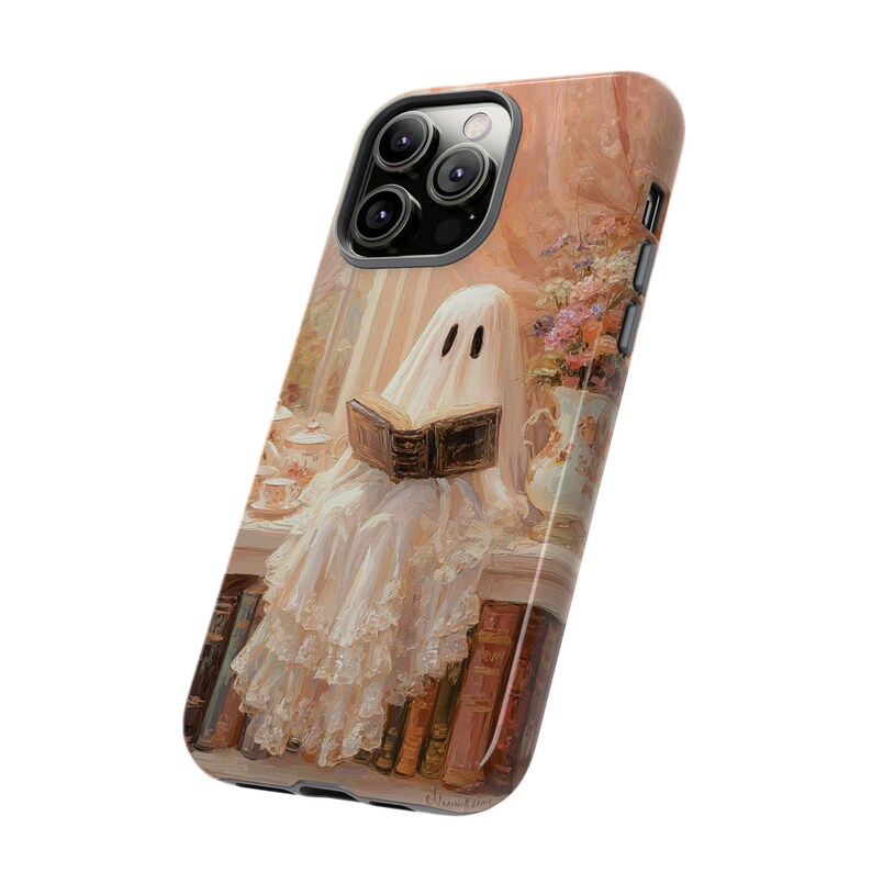 Cute iPhone Case Oil Painting Look Reading Ghost Coquette Aesthetic iPhone 11 12 13 14 15 16 Pro Max Preppy Case Girly Ghost Samsung Google bild 6