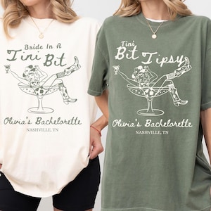 A Bride In A Tini Bit Shirt Custom Dirty Martini Themed Bachelorette Party Dirty Martini Bride TShirt Dirty Martini Bachelorette Bach Shirts