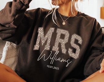 Custom Mrs Sweatshirt With Date On Future Mrs Sweatshirt Wifey Sweatshirt Wedding Sweatshirt Personalized Bridal Gift Newlywed Honeymoon Tee