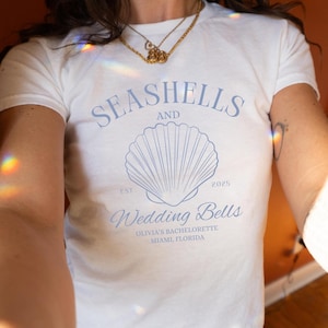 Seashells And Wedding Bells Bachelorette Baby Tee Last Splash Beach Bachelorette Shirt Coastal Last Toast Coastal Themed Bachlorette Party