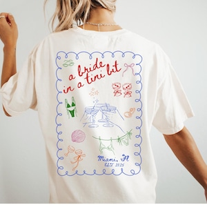Custom A Bride In A Tini Bit Martini Bachelorette Shirt Bikinis and Martinis Tinis Before The Weenie Dirty Martini Theme Bachelorette Shirts