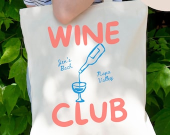 Custom Wine Bachelorette Tote Bag Vino Before Vows Party Bag On Cloud Wine Winery Bachelorette Party Wine Bach Vineyard Bach Napa Valley
