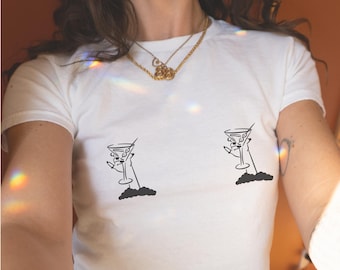 Halloween Bachelorette Martini Nips Baby Tee Funny Halloween Bachelorette Shirt Bride or Die Last Boo Before I Do Witchy Bachelorette Tshirt