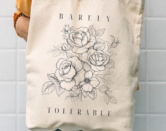Pride And Prejudice Tote Bag Jane Austen Tote Jane Austen Gifts Bookish Tote Light Academia Bag Book Lover Gift Barely Tolerable Reading Bag