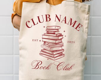 Book Club Personalized Tote Bag Custom Book Lover Gift Bookish Tote Personalized Gift For Book Lovers Reading Club Book Bag Reading Bag