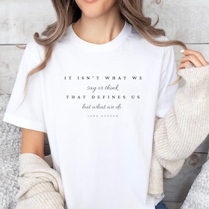 Jane Austen Zitate Shirt Jane Austen TShirt Jane Austen Geschenke Stolz und Vorurteil T-Shirt Bücherwurm TShirt Klassische Literatur Shirt Buch Liebhaber