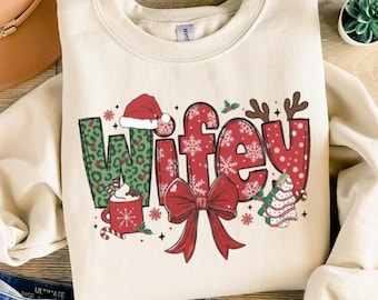 Weihnachten Wifey Sweatshirt neue Frau Geschenk Winter Flitterwochen Shirt Weihnachten Hochzeitsgeschenk für Frau Braut Shirt Schwiegertochter Geschenk