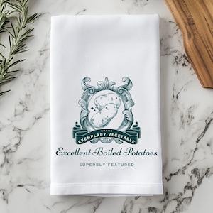 Papas hervidas, Orgullo y prejuicio, regalo de Jane Austen, regalo literario, regalo de Light Academy, regalo para amantes de los libros, regalo de Jane Austen, toalla de cocina.