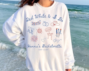 Red White and I Do Bachelorette Shirts Fourth Of July Bachelorette Custom 4th Of July Last Night Of Independence USA Bach Party Bride To Be