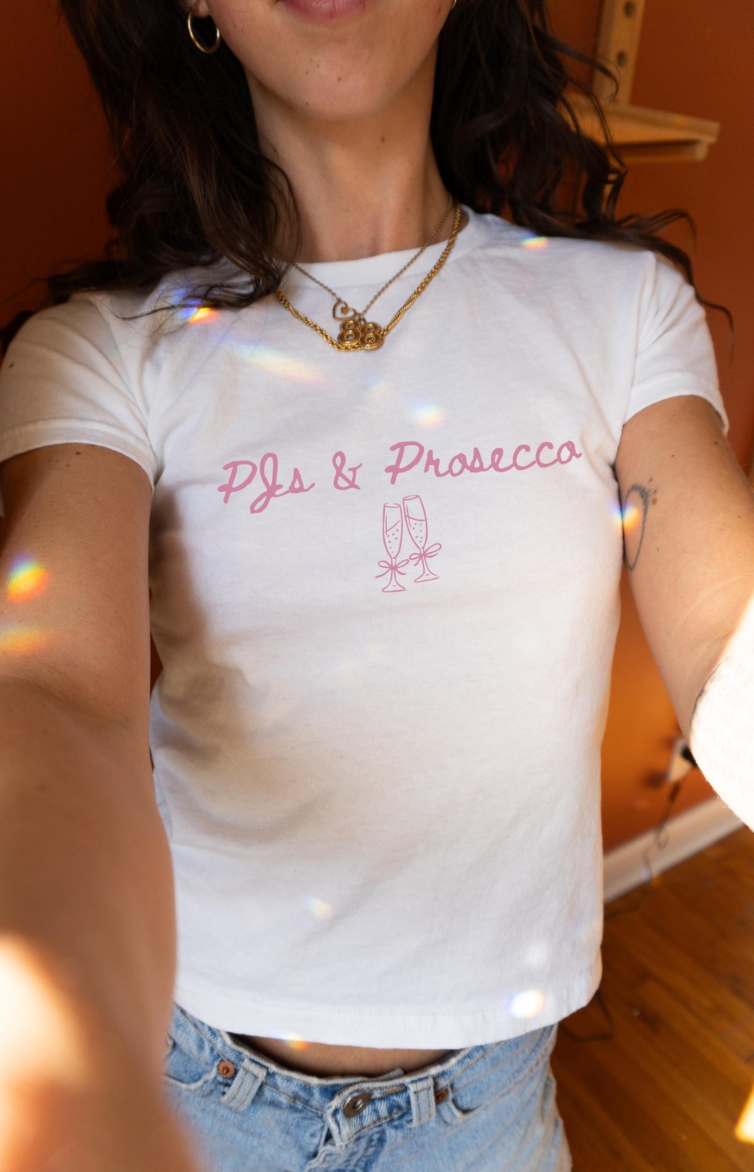 Pjs and Prosecco Bachelorette Baby Tee Pajamas and Prosecco ...