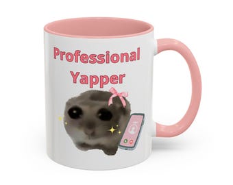 Professional Yapper Mug Sad Hamster Mug Yap TikTok Meme Cute Coffee Y2k Mug Viral Meme Mug Funny Viral Meme Funny Meme Trend Seen on Tiktok