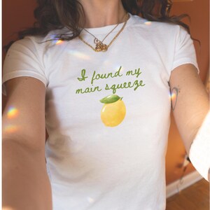 She Found Her Main Squeeze Bachelorette Baby Tee Custom Lemon Bridal Party Shirts Citrus Bridal Shower Lemon Themed Bachelorette Clothing