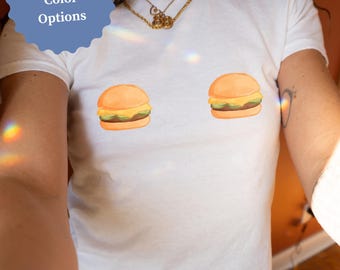 Funny Burger Shirt Food Lover Gift Pickle Lover T Shirt Pickle Shirt Pickle Gifts Fun Y2k Baby Tee Silly Shirt Gift For Friend