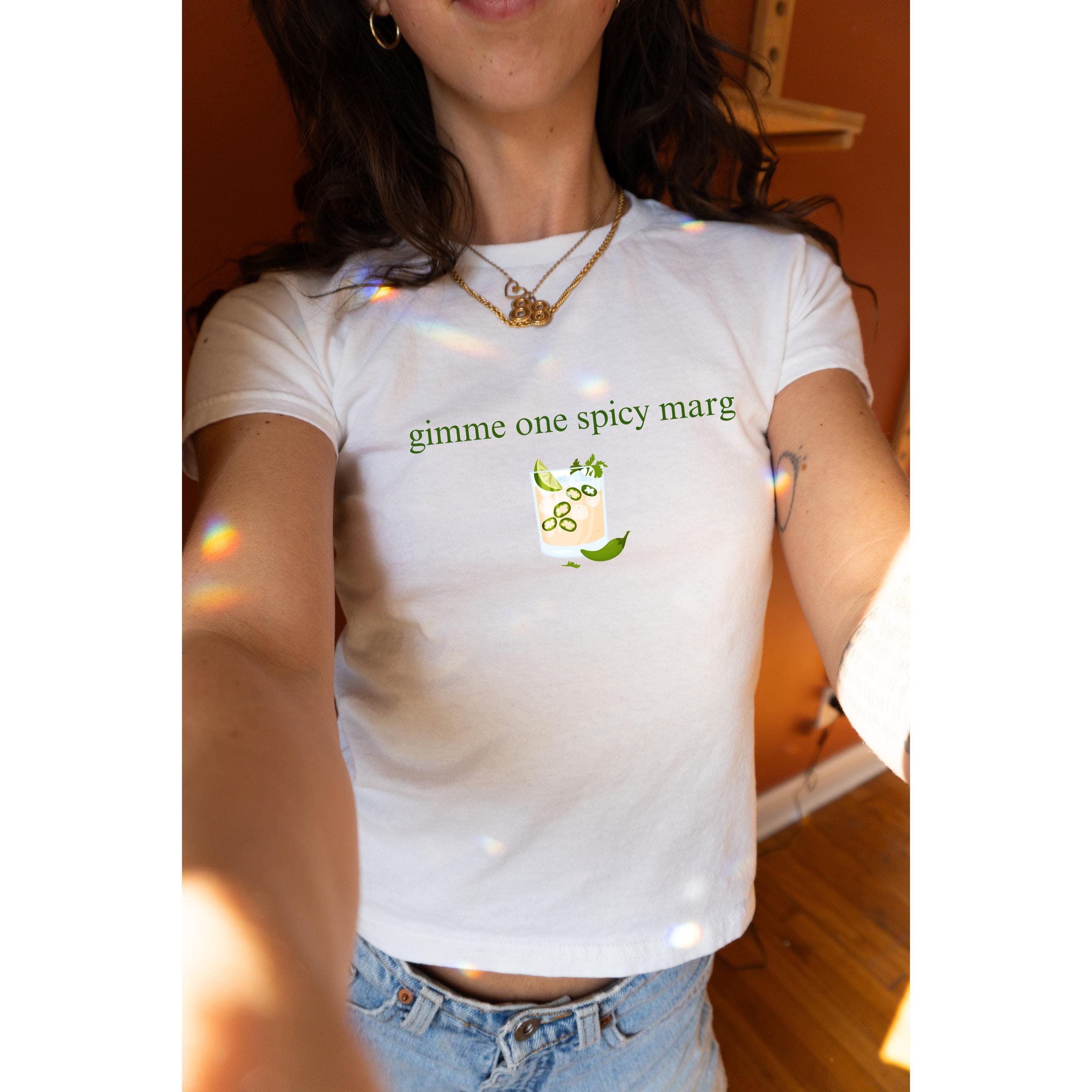 Spicy Marg Baby Tee Spicy Marg Cocktail Top Gimme Spicy Margarita Y2k Baby Tee Tequila Baby Tee Tacos and Tequila Marg Bachelorette Baby Tee