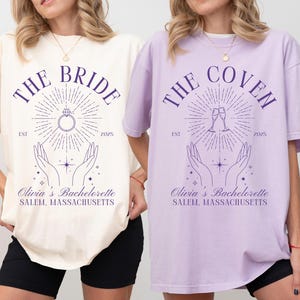 Witchy Bachelorette Shirt Custom Witchy Bride Shirt Halloween Bachelorette Party Shirt Gothic Wedding Coven Gifts Witch Celestial Bach