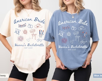 4th Of July Bachelorette Party Shirts American Bride Shirts Fourth Of July Bachelorette Custom Fourth Of July USA Bach Party Patriotic Bride