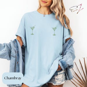 Dirty Martini Nips Shirt Dirty Martini TShirt Bikins and Martinis Filthy Martini Dirty Martini Gift Y2k Shirt Plus Size Bachelorette Shirt Chambray