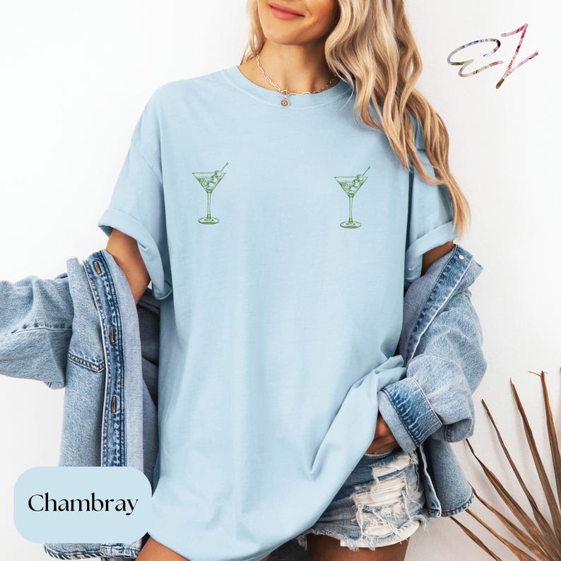 Dirty Martini Nips Shirt Dirty Martini TShirt Bikins and Martinis Filthy Martini Dirty Martini Gift Y2k Shirt Plus Size Bachelorette Shirt Chambray