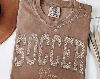 Soccer Mom Sweatshirt Leopard Print Gameday Sports Apparel Soccer Mama Sweater Game Day Crewneck Gift For Soccer Mom Animal Print