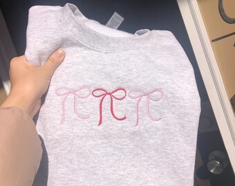 Embroidered Bow Sweatshirt