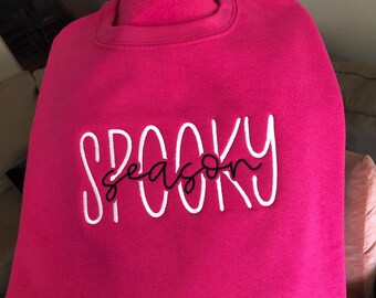 spooky season embroidered crewneck