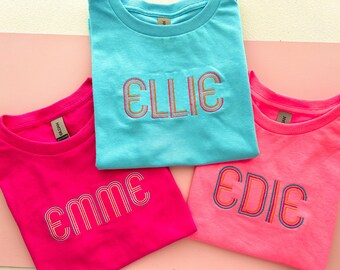 Tri-Color Name Shirts, Summer Kid Shirt, Girl Shirt, Boy Shirt