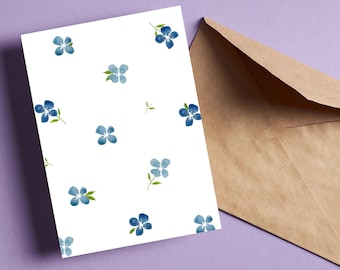 Watercolor Flower Greeting Card | Printable Thank You, Hostess (Digital Download)