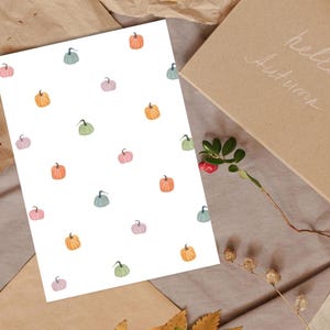Tarjeta de felicitación imprimible con calabaza en acuarela / Descarga digital / Cualquier ocasión / Halloween / Otoño / Anfitriona / Linda / Interior en blanco / Arte imprimible