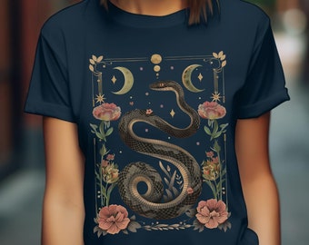 Celestial Snake T-Shirt, Whimsigoth Dark Fairy Tee