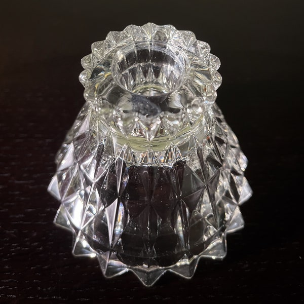 Candleholder made from Jeanette Depression Glass in the Windsor Pattern for Taper or Votive Candle