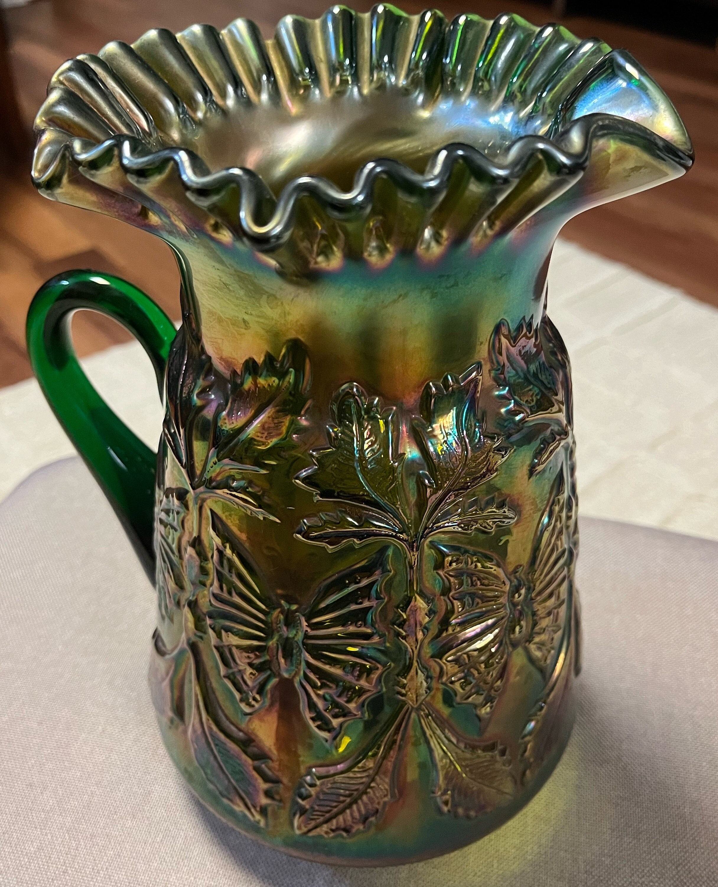 Fenton Glass Butterfly Green - Etsy