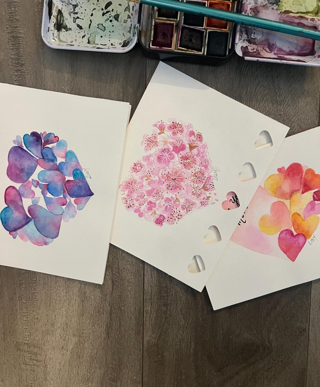 Hand Painted Watercolor Card Set (3) – Mother’s Day, Love Notes ...