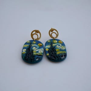 the Starry Night earrings, Starry Night, Van Gogh, Gift ideas